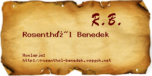 Rosenthál Benedek névjegykártya